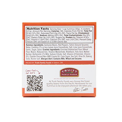 Truitt Family Foods Tru Flavors Roasted Red Pepper W/Crackers Snack Pack, 2.5 Ounce, 12 Pack
