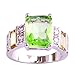 Psiroy 925 Sterling Silver Plated Emerald Cut Simulated Green Amethyst Wide Band Engagement Ring Size 9