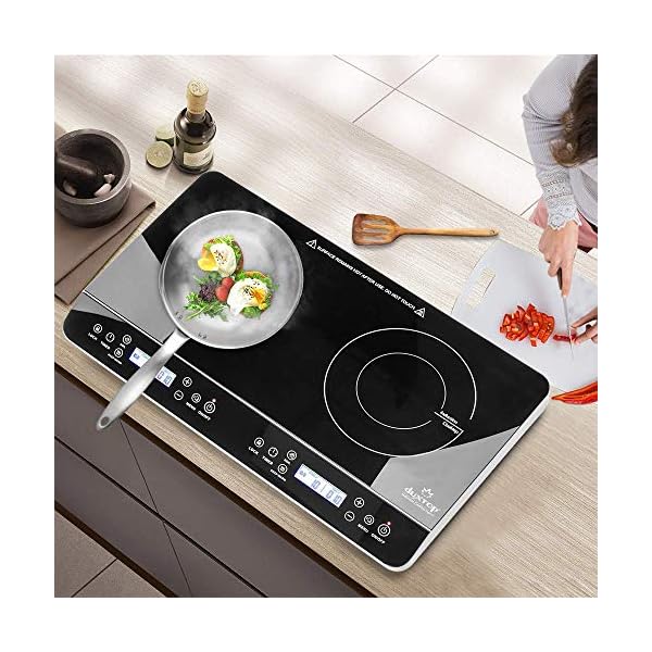 Duxtop LCD Portable Double Induction Cooktop 1800W Digital Electric