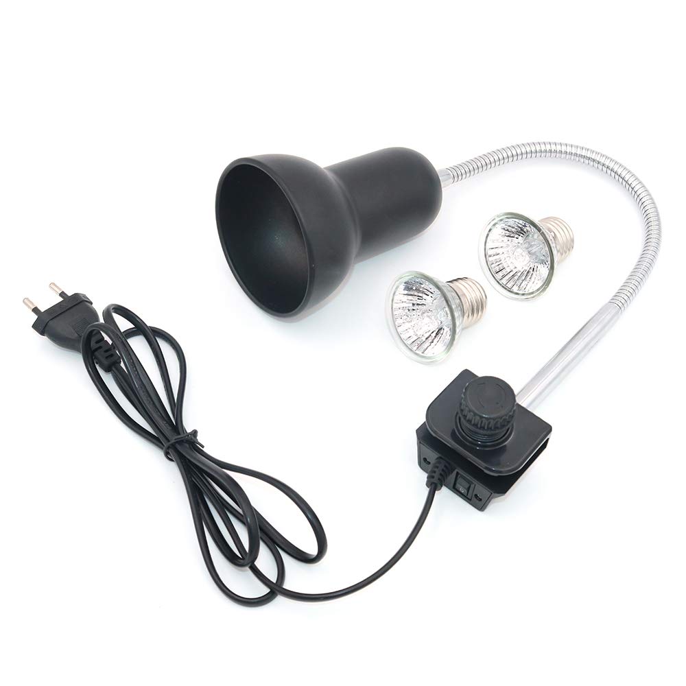 POFET Tortoise Heat Lamp, Heat Spotlight for Aquarium Reptile, Basking Spot with Holder UVA UVB with 360 ° Rotating Clip & Power Supply for Reptiles, Lizards, Turtle Snakes Aquarium 25W