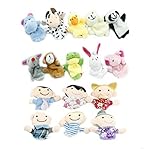 Warm-life® 16pcs Educational Puppets Story Time Finger Puppets-10 Animals and 6 People Family Members Included