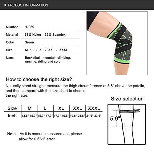 image for Vitoki Knee Compression Sleeve for Men Women Knee Brace Supports for B