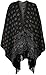 WearAll Women's Plus Size Knitted Tassel Print Poncho Shawl Cape