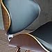 2 Corvus Madonna Mid-century Black Bonded Leather Walnut Finished Accent Chair