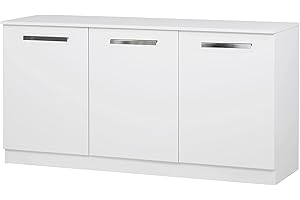 Saint Birch Alaska Wood 3 Door Credenza File Cabinet in White