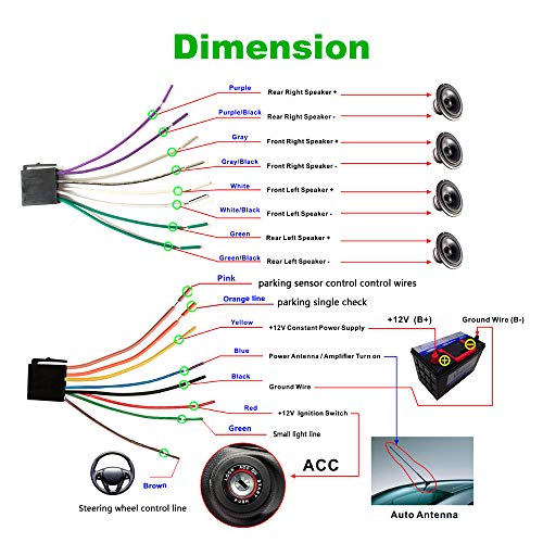 Double Din Car Stereo Radio 7'' HD Touch Screen Car Audio Bluetooth FM Radio USB Car Audio Video Player Support Phone Mirror Link + Car Backup Camera and Steering Wheel Control - Thumbnail 7