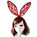 Pixnor Sexy Red Lace Headband Sweet Bunny Rabbit Ear Hair Band for Wedding Party Cosplay Costume Accessory 25*12CM