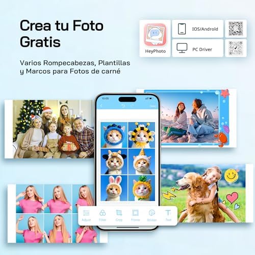 Impressora instantânea de fotografias de 54 folhas (4 x 6 polegadas), compatível com ligação WiFi, aplicações criativas de edição de fotos, para smartphones iOS/Android