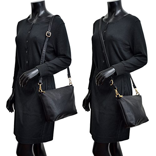 Women Handbag 3 Pieces Set Leather Shoulder Bag Satchel Purse 3 in 1 Simple Design Bronze - Thumbnail 2
