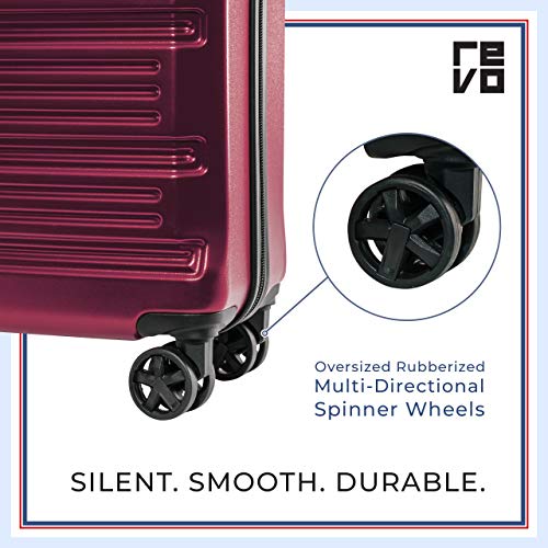 REVO Arro Hardside Luggage with Spinner Wheels, Made in USA, CarryOn