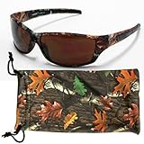Camouflage Sunglasses Brown Orange White Camo Fishing Hunting Free Micorfiber Bag