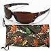 VertX Mens Sport Camouflage Sunglasses Fishing Hunting Outdoor Free Micorfiber Camo Pouch – Brown Forrest Camo Frame – Amber Lens