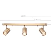 Globe Electric 3-Light Plug-in Track Lighting, Matte Brass, Adjustable Heads, 15-Foot Cord, 59469