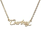 Courtney Name Tag Necklaces for Her His Friends
