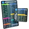 Air Fryer Magnetic Cheat Sheet Set - Air Fryer Accessories Cookbook - Easy to Use AirFryer Time Chart Set - Strong Magnet Qui