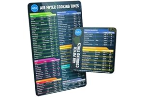 Air Fryer Magnetic Cheat Sheet Set - Air Fryer Accessories Cookbook - Easy to Use AirFryer Time Chart Set - Strong Magnet Qui