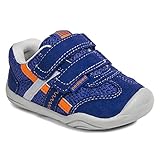 pediped Gehrig Grip-N-Go Casual Sneaker (Toddler), Night Blue Orange, 22 EU (6-6.5 M US Toddler)