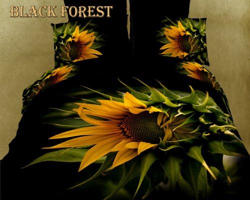 Dolce Mela DM450K Black Forest Floral Duvet Cover Set, King