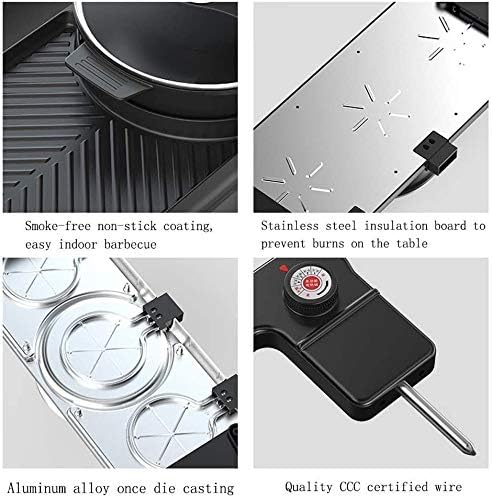 review NOLOGO BBQ -The Electric Thai BBQ Barbecue and Hot Pot, Electric Grill 2 in 1, Electric Hot Pot Electric Barbecue Electric Baking Dish, Integrated Saucepan, Teppanyaki Electric Grill Soul Hill