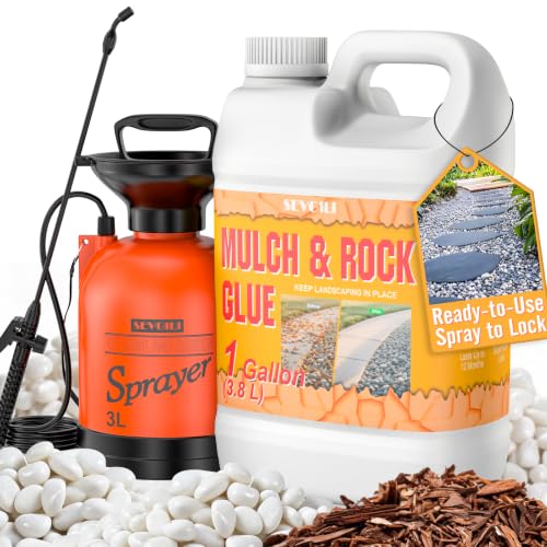 Rock and Mulch Glue for Landscaping 1 Gallon with Sprayer, Ready-to-Use at Amazon