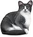 Fiddler's Elbow FE76 Gray & White Cat Doorstop