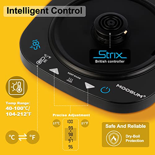 MOOSUM Electric Gooseneck Kettle Temperature Control, Coffee Kettle