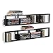 You Have Space Wall Mount 34 Inch Media Storage Rack CD DVD Organizer Metal Floating Shelf Set of 2 Black