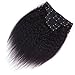 Better Length Hair Clip in Hair Extensions Kinky Straight Yaki Straight Kinky Curly Wave Hair Natural Black Color 16 Inch for African American Beauty (80g 16