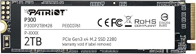 Patriot Memory P300 2TB M.2 PCIe Gen 3x4 NVMe SSD P300P2TBM28