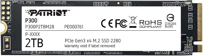 Patriot Memory P300 2TB M.2 PCIe Gen 3x4 NVMe SSD P300P2TBM28