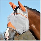 Cashel Crusader Standard Fly Mask with Ears and Blue Trim, Benefit Wounded Warriors - All Sizes