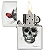 Zippo Spazuk Cardinal Resting on a Smoking Skull Design White Matte Lighter