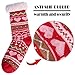 Dosoni Women's Winter Fuzzy Slipper Socks Non Slip Soft Cozy Fleece Lining Knit Thick Warm Christmas Socks (Red)