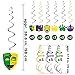 Supla 30 Pcs Mardi Gras Hanging Swirl Decorations Party Swirls Hanging Steamers Foil Hanging Ceiling Décor Swirl Streamers with Crown Mask Cutouts for Mardi Gras Party Supplies Photo Booth Backdrop