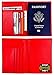 Travelambo RFID Blocking Genuine Leather Passport Holder Wallet Cover Case (red)