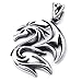 KONOV Mens Gothic Dragon Stainless Steel Pendant Necklace, Black Silver, 24
