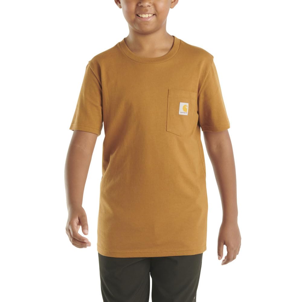 Photo 1 of **MINOR DAMAGE**Carhartt Kid's CA6513 Short-Sleeve Pocket T-Shirt - 2 Toddler - Carhartt Brown