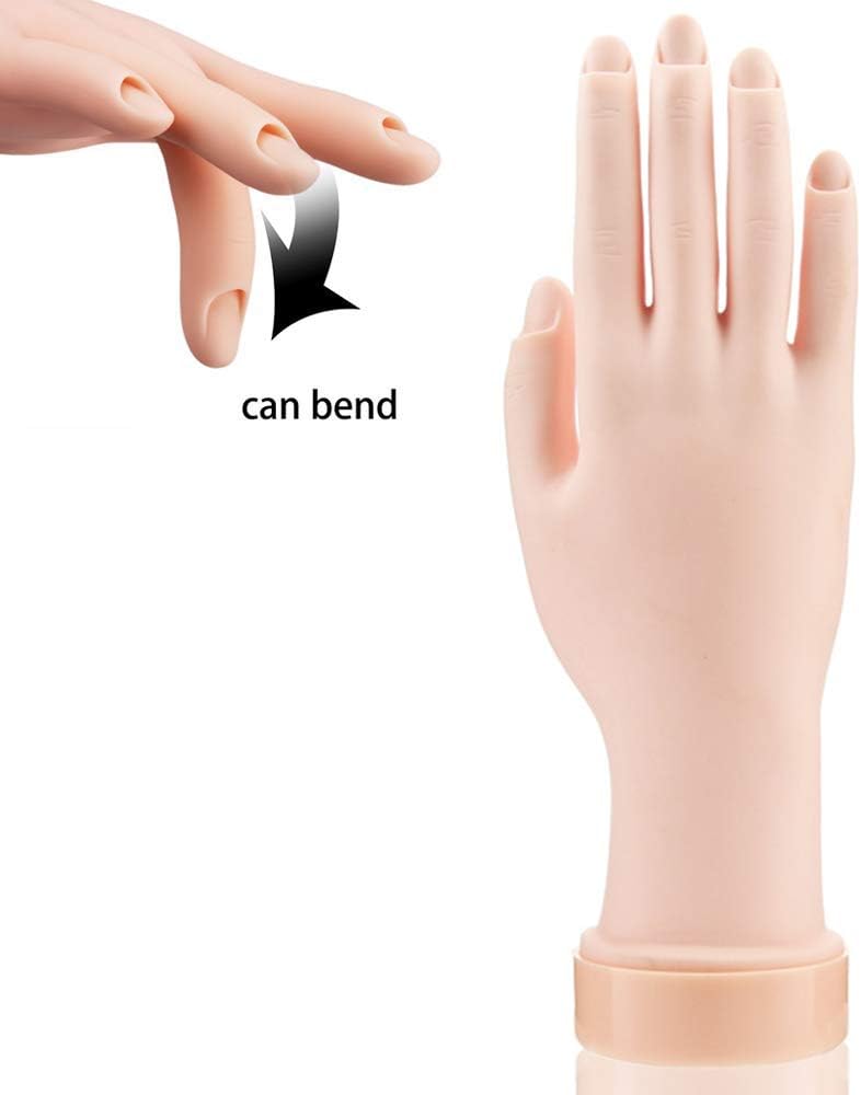 UCLEVER Practice Hand Nail Art Training Flexible Bend Fake Hand Manicure Practice Tool