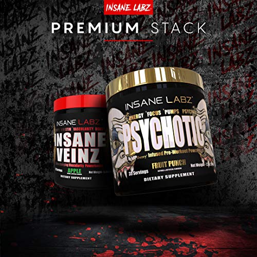 Insane Labz Psychotic Gold High Stimulant Pre Workout Powder Extreme Lasting Energy Focus Pumps And Endurance With Beta Alanine Dmae Bitartrate Citrulline No Booster 35 Srvgs Blue Punch Pricepulse