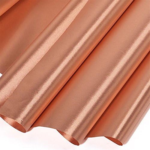 BLOCK EMF RFID EMI RF Shielding Copper Nickel Plated Conductive Electromagnetic Smart Meters Protection Grounding/Earthing Fiber Fabric Golden Color-39"x118"