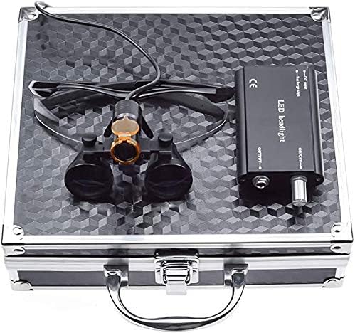 BONEW 3.5X Surgical Binocular Loupes 5W LED Headlight Filter Clip-on Aluminum