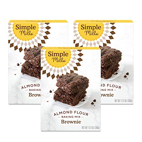 SIMPLE MILLS ALMOND FLOUR BAKING MIX, CHOCOLATE BROWNIE MIX – GLUTEN FREE, PLANT BASED, 12.9 OUNCE (PACK OF 3)