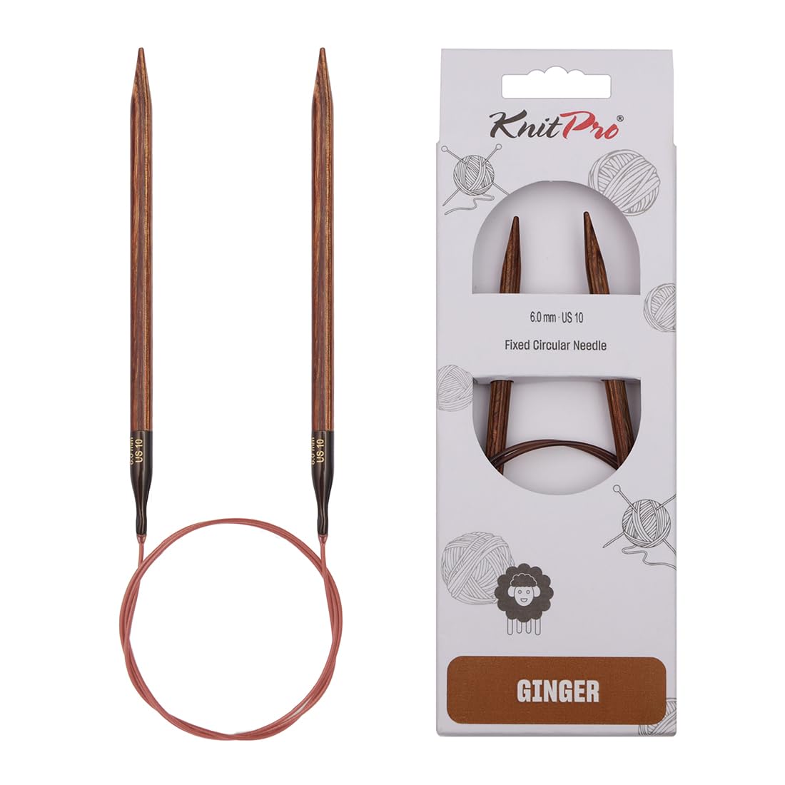 KnitPro Ginger Fixed Circular Needles 47" (120cm) | 6.00mm — image 1