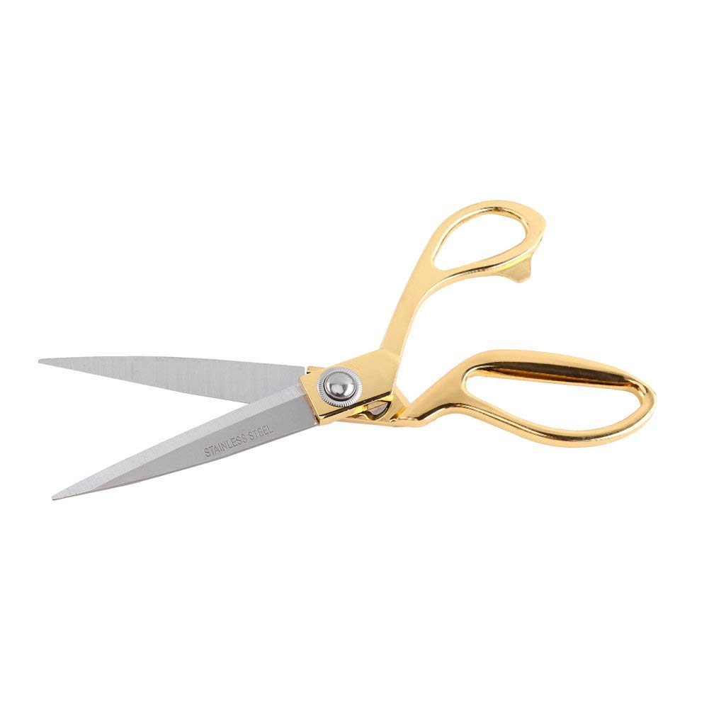 Hilitand Fabric Tailors Scissors Gold Stainless Steel Tailor Sewing Craft Scissors Professional Shears with Gold Color Handle for Home