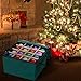 ProPik Christmas Ornament Storage Box, Organizer Holds Up to 48 Xmas Balls with 3 Separate Removable Trays, Container has Dividers to Organize Holiday Tree Ornaments (Green)