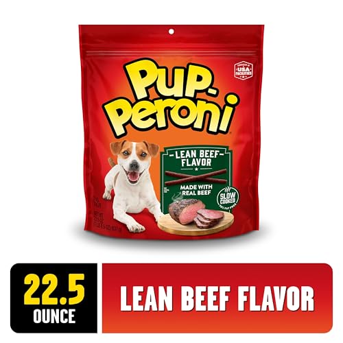 PUP-PERONI DOG TREATS, LEAN BEEF FLAVOR, 22.5 OUNCE, MADE WITH REAL BEEF, 90% FAT FREE