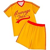 RocailleCos Dodgeball Average Cosplay Joe's Costume Adult Yellow Jersey Shirt Shorts Suit Sportwear Outfits for Men