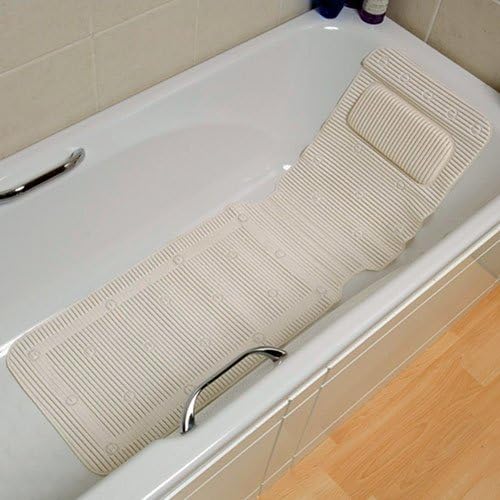 New Extra Long 124 X 36 Cm Cushioned Non Slip Bath Shower Mat With