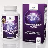 Deep Sleep Plus Natural Sleep Aid by Welcome Recovery — Non-Habit Forming Sleeping Pill — Valerian Root, Melatonin & Chamomile — Get to Sleep Fast, Stay Asleep All Night
