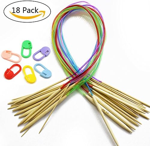 18 Sizes Circular Knitting Needles Set - Bamboo Wood - Flexible: 2 mm - 10 mm (comparable to US sizes 0-15 inch), 60 cm(24in) Length?